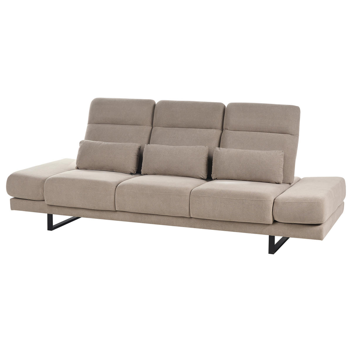 POHOVKA 3-místná Látka Taupe Ikast - šedohnědá, textil (255/87/105cm) - Beliani