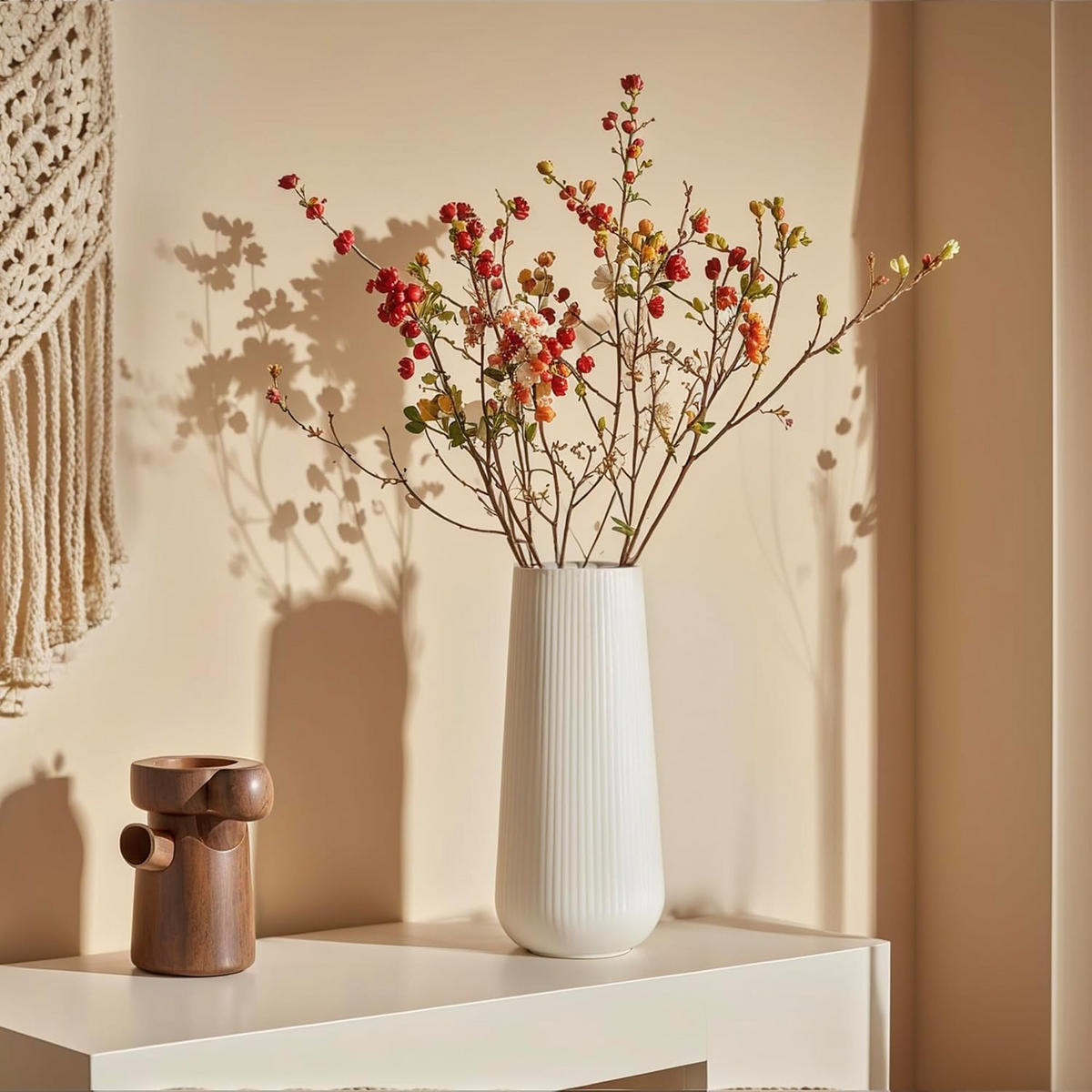 VASE 20 cm Keramik - Weiß, Keramik (20cm) - LIBRATON