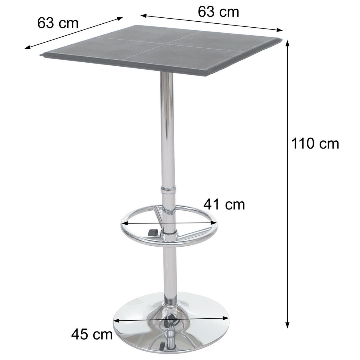 STEHTISCH eckig Weiß - Weiß, Textil (63/110/63cm) - MCW
