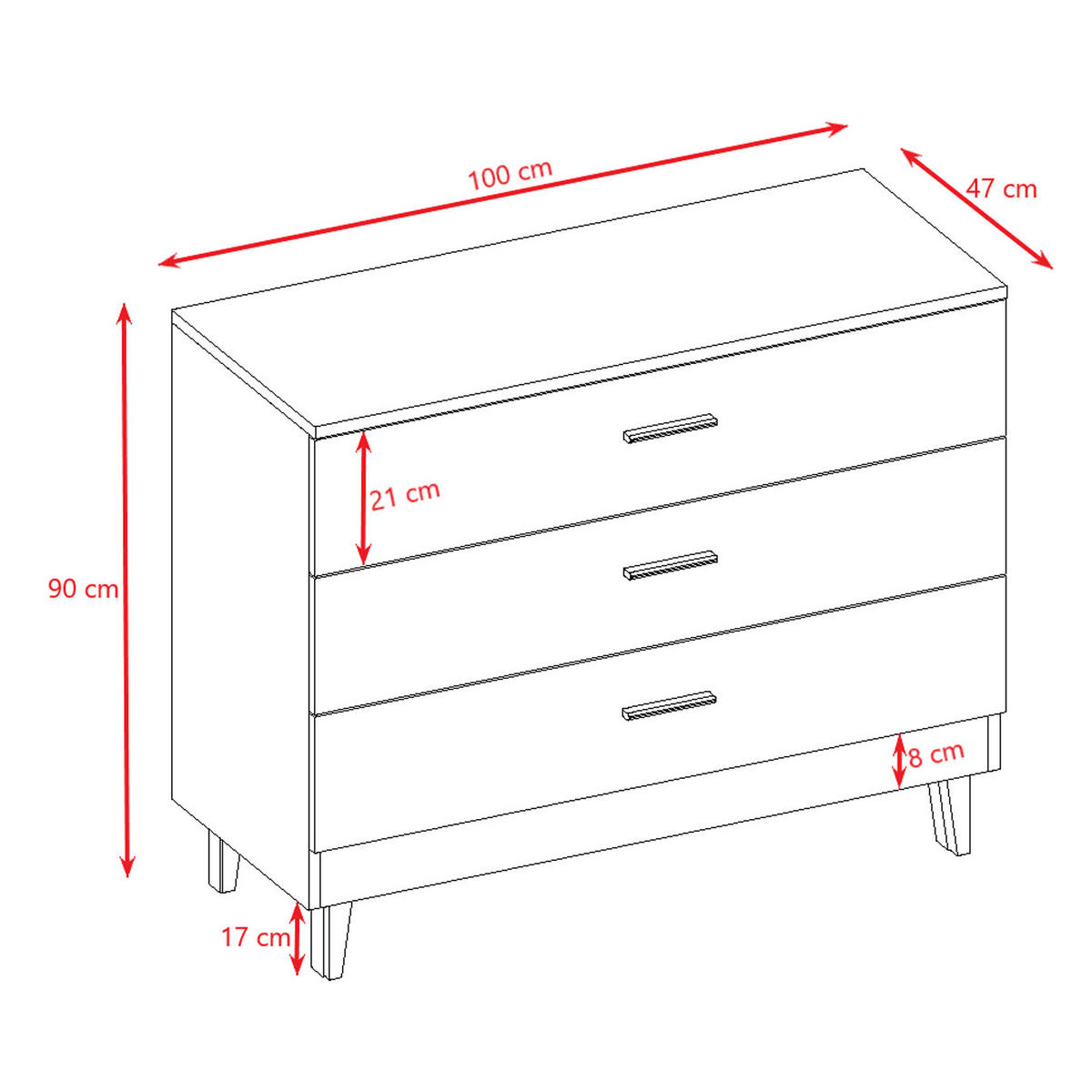 WICKELKOMMODE Kubi Weiß - Weiß, Holzwerkstoff (100/47/90cm) - Petits-meubles