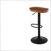 BARHOCKER 1er-Set Braun Drehbar & Höhenverstellbar aus Massivholz - Braun, Holz (41.5/81/31.5cm) - PANGIVO