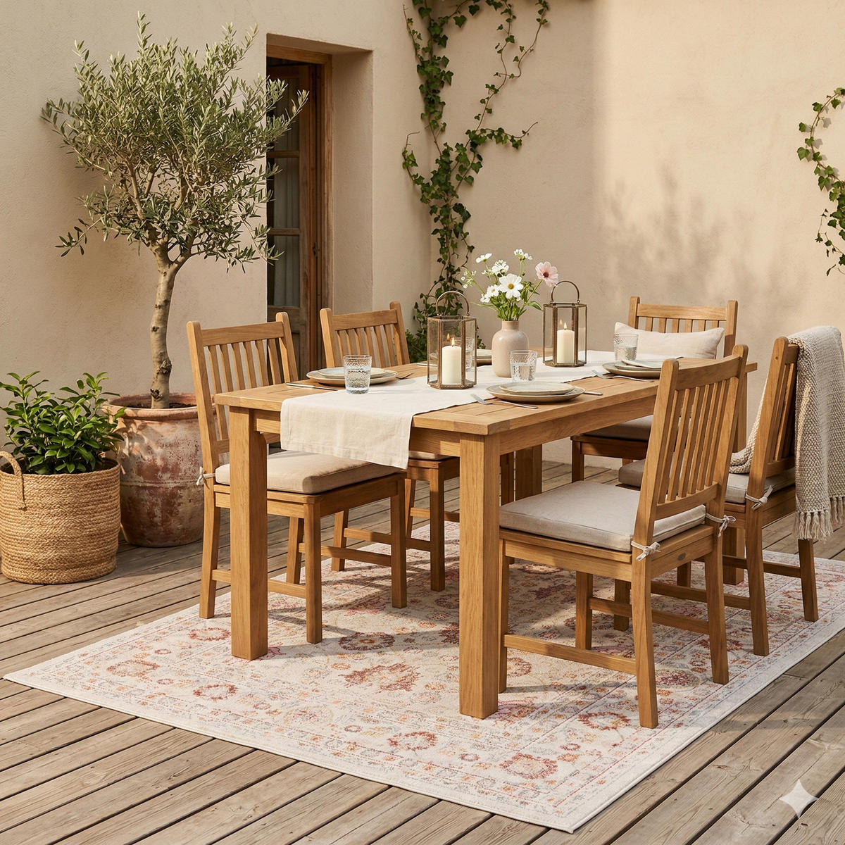 INDOOR OUTDOOR TEPPICH LAGOS VINTAGE - Creme, Textil (140/200cm) - Pergamon