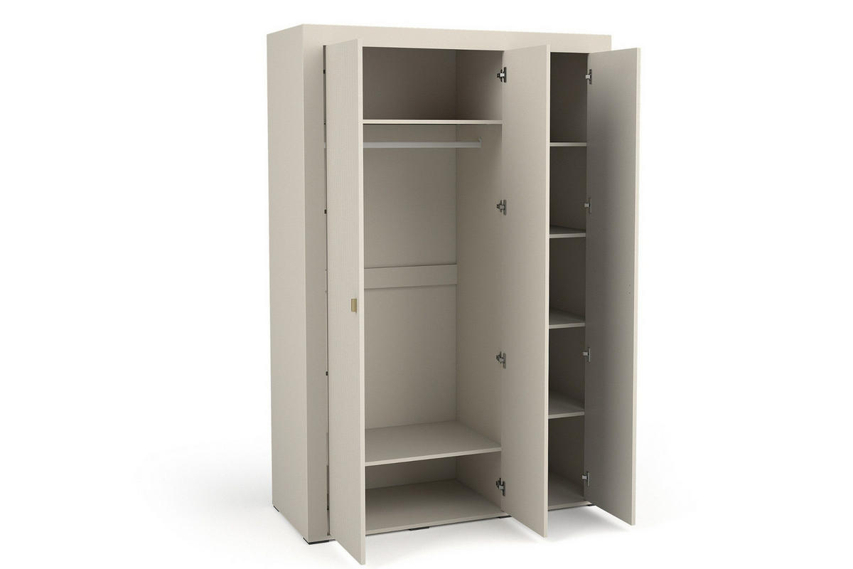 KLEIDERSCHRANK MONI 02 in Kaschmir / Eiche Whiskey matt 137/206/56 cm - Kaschmir, Holzwerkstoff (137/206/56cm) - Deine Möbel 24