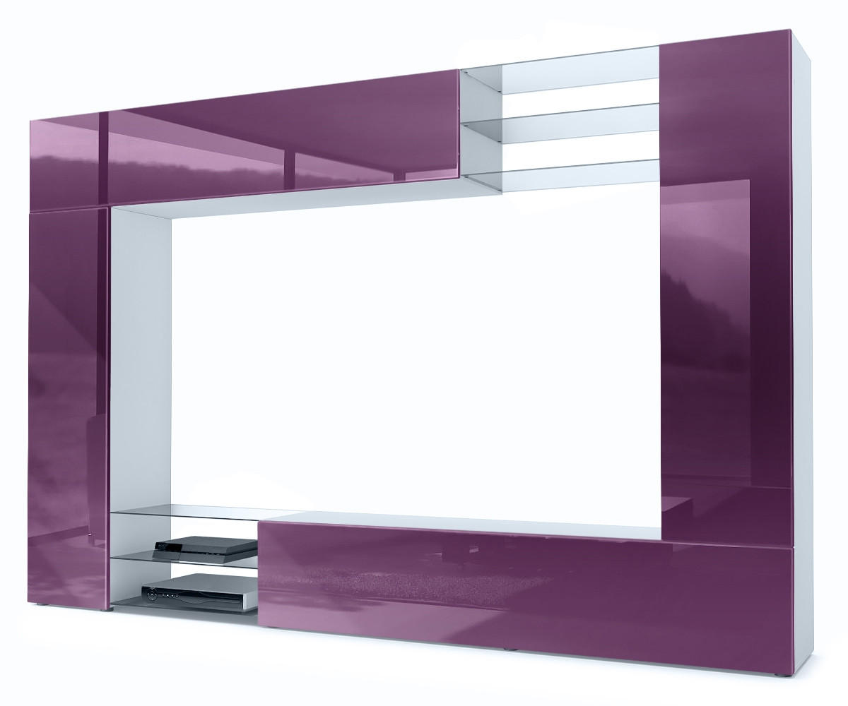 Vladon Wohnwand Brombeere 262x182.5x39 cm