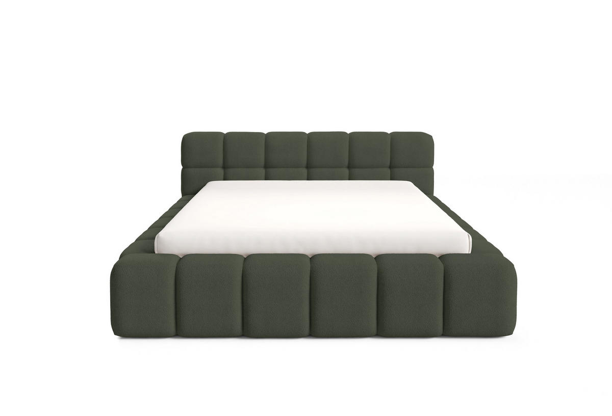 POLSTERBETT NUBO PREMIUM 180x200 cm mit Bettkasten – Stoff QUELLE 37 - Grün, Holz (180/200cm) - Dekori_Interiors