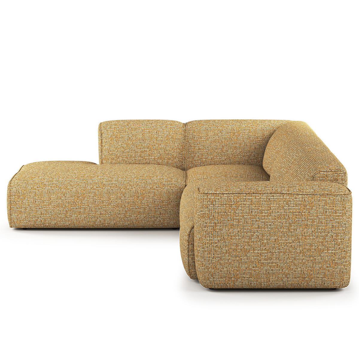 3-SITZER ECKSOFA mit Recamiere - Schwarz/Honig, Kunststoff/Textil (295/231cm) - home24