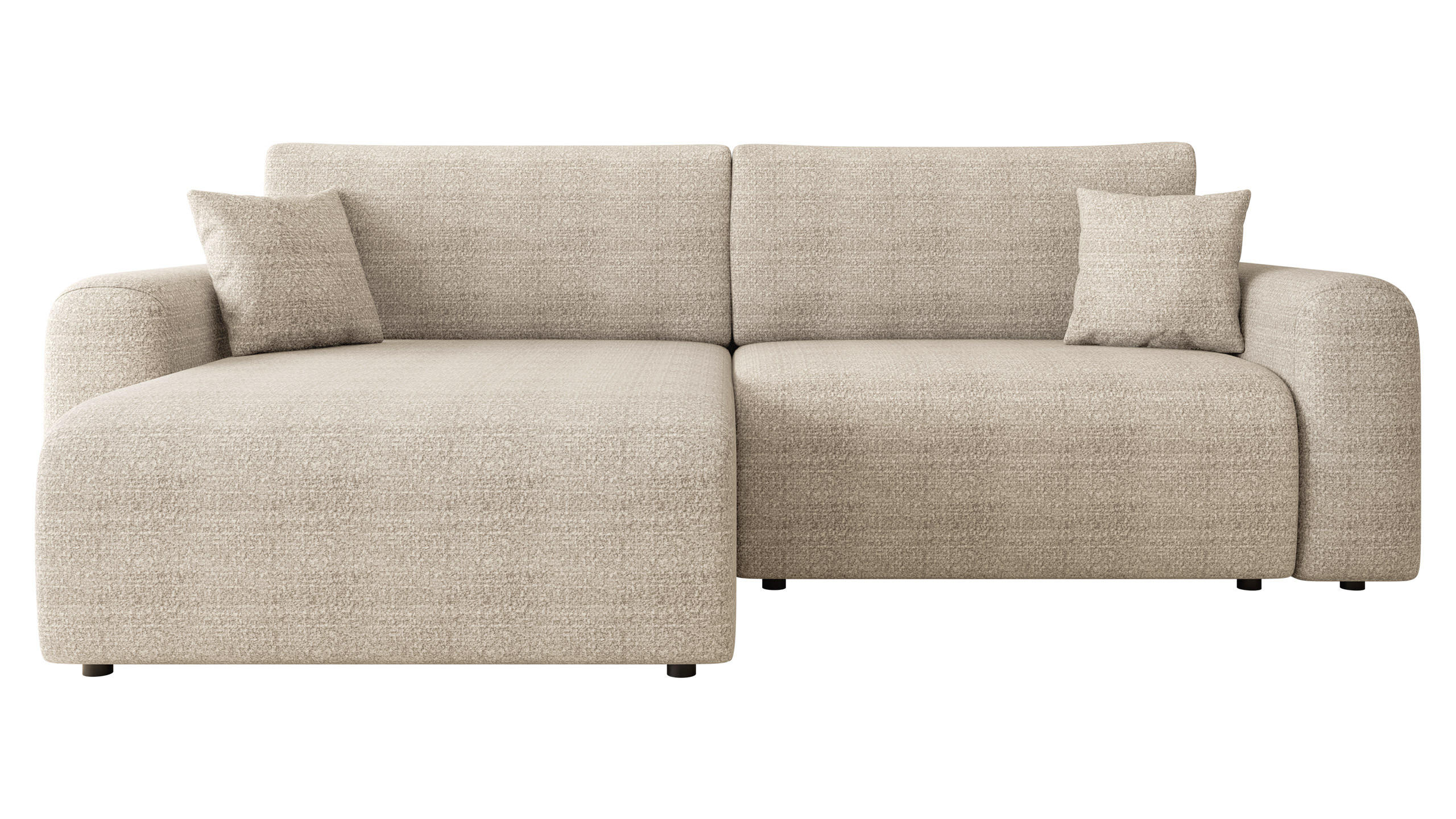 ECKSOFA Floryn L - Beige/Schwarz, Holz/Kunststoff (245/145cm) - MIRJAN24