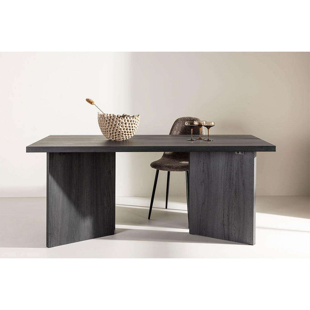 ESSTISCH, Bassholmen, Schwarz, MDF, 90 x 180 x 75 cm - Schwarz, Holzwerkstoff (180/90/75cm) - ebuy24