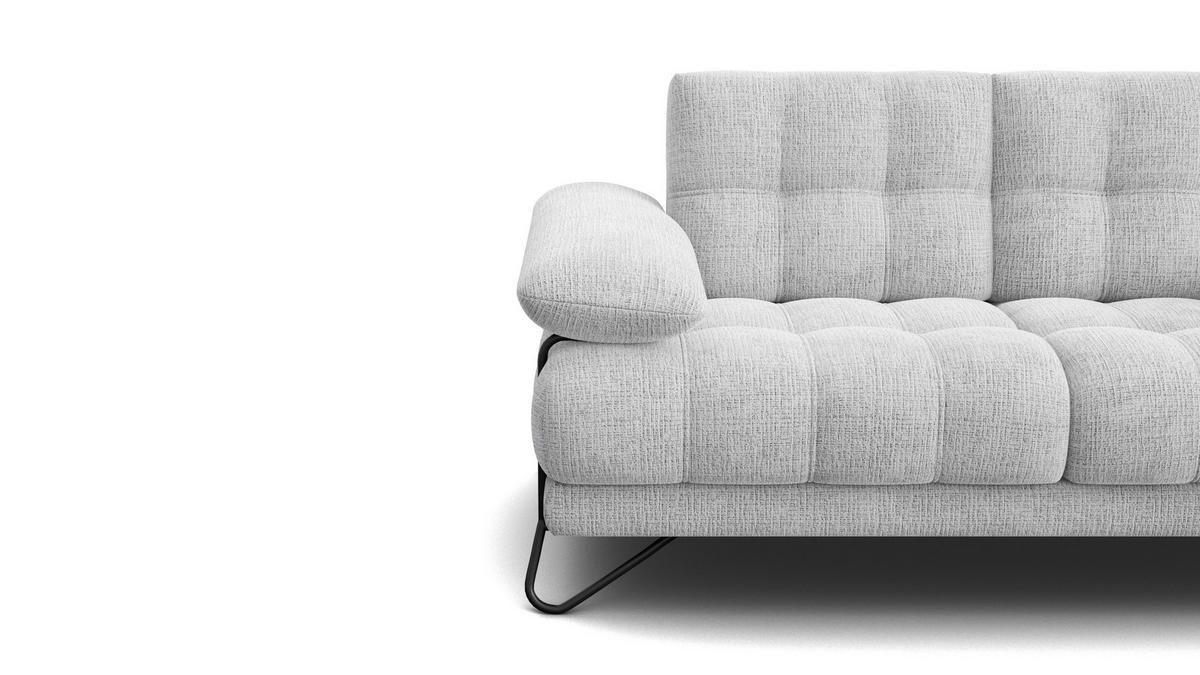 SOFA BUBBARA 2-Sitzer, hellgrau - Hellgrau/Schwarz, Holz/Textil (185/87/96cm) - Courtois Laville