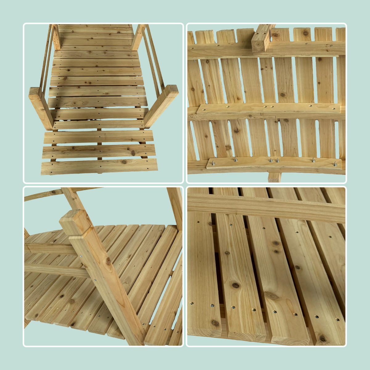 ZÁHRADNÝMOST - svetlohnedá, drevo (72/185/58cm) - Relaxdays