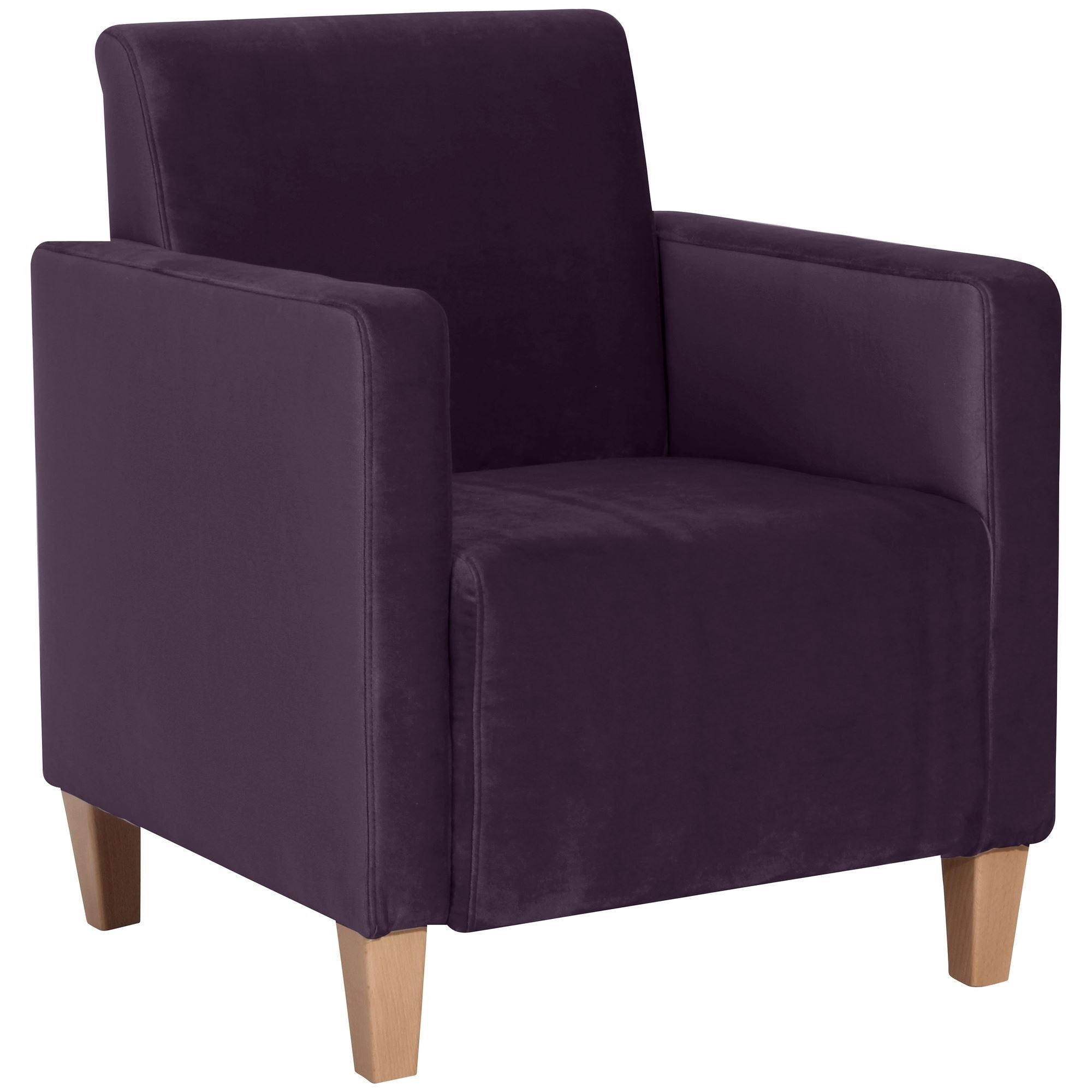 SESSEL Karol Bezug Samtvelours Buche natur / purple - Lila, Kunststoff (71/81/70cm) - 58aufmkessel