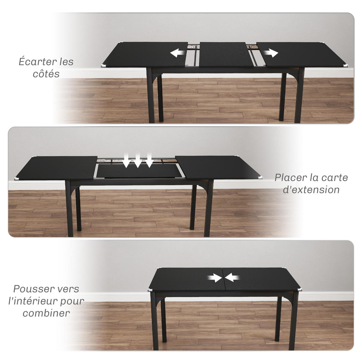ESSTISCH DE-16498 Schwarz - Schwarz, Holzwerkstoff (160/70/75cm) - ComfortXL