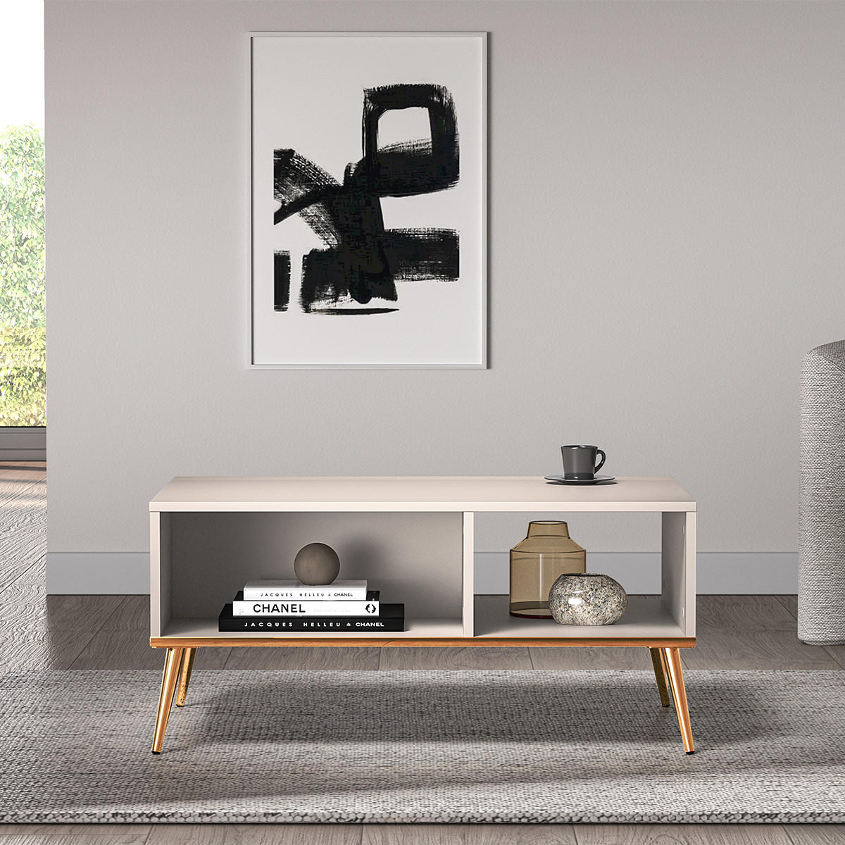 COUCHTISCH Olivia Kaschmir - Beige, Holzwerkstoff (60/90/42cm) - Petits-meubles