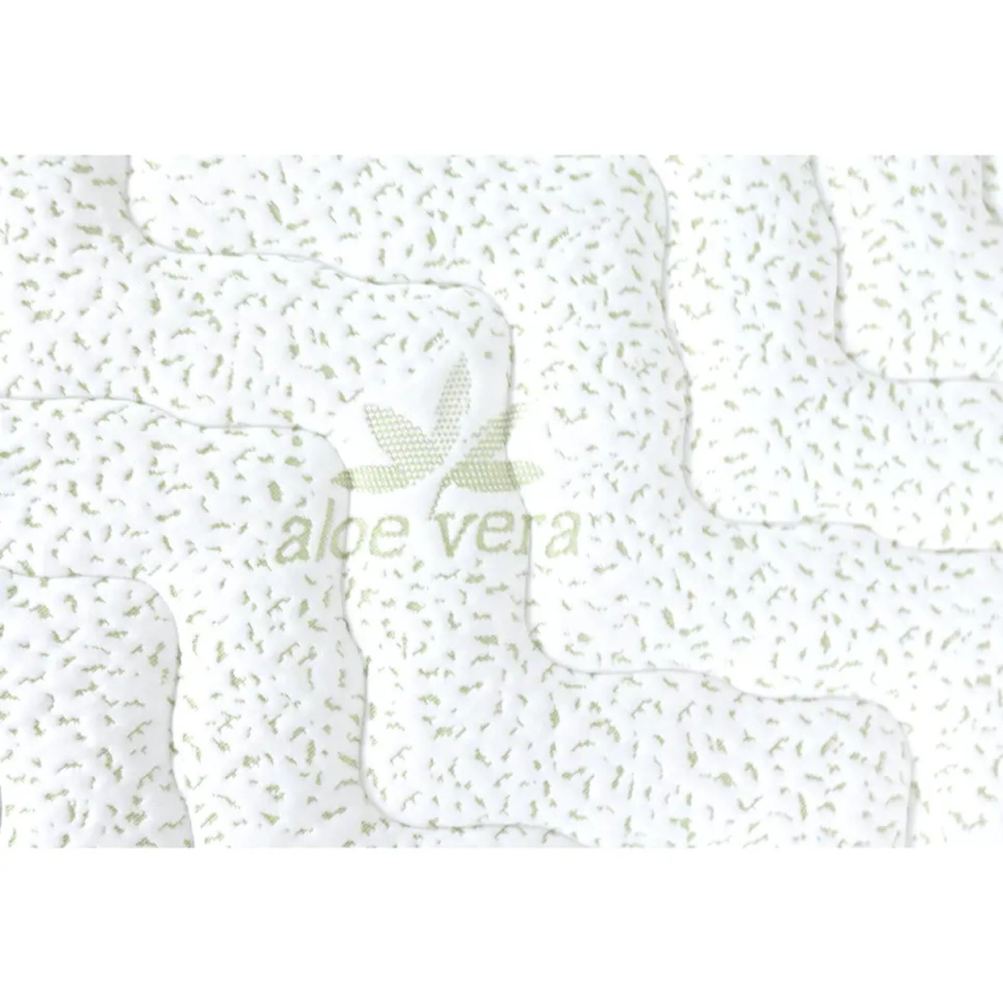 LATEXMATRATZE Aloe Vera 180x190 Höhe 18 cm H2– 7 Zonen, 3-Schicht-Kern, Bezug mit Aloe Vera - Weiß, Textil - Letti Moderni