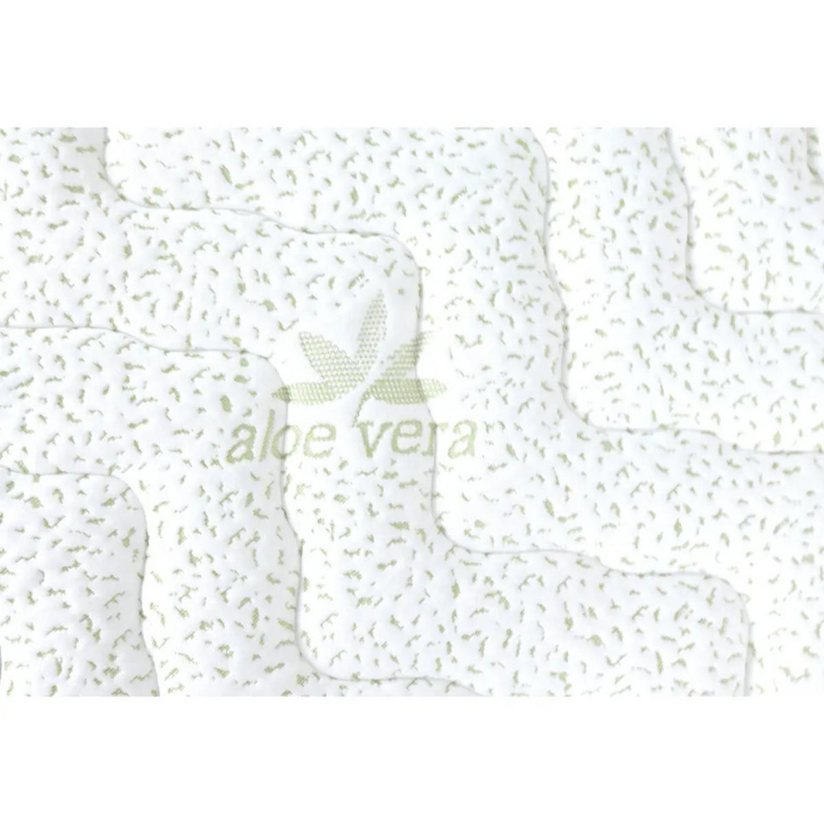 LATEXMATRATZE Aloe Vera 90x190 Höhe 18 cm H3 – 7 Zonen, 3-Schicht-Kern, Bezug mit Aloe Vera - Weiß, Textil - Letti Moderni