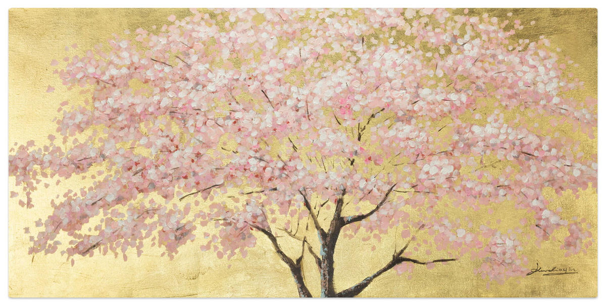 ÖLGEMÄLDE 120/60 cm - Pink/Braun, Holz/Textil (1.88/60cm) - KUNSTLOFT