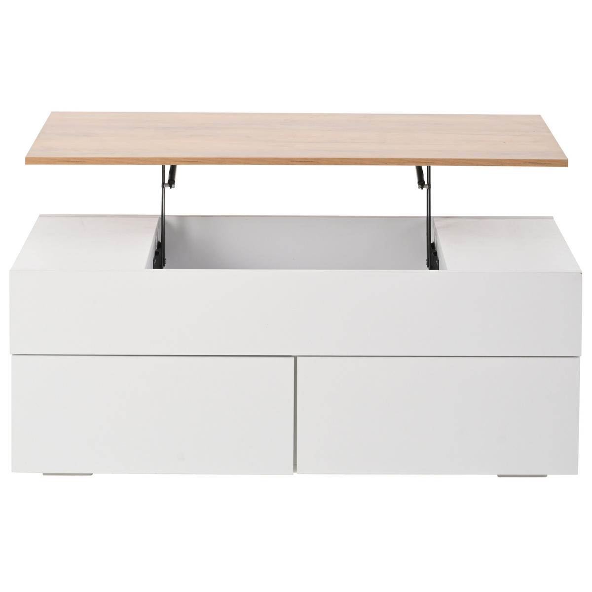 KLUBSKA miza iz iverne plošče, 100/50/40 cm bela, nastavljiva po višini s predali - bela, leseni material (100/50/40cm) - BEAOK