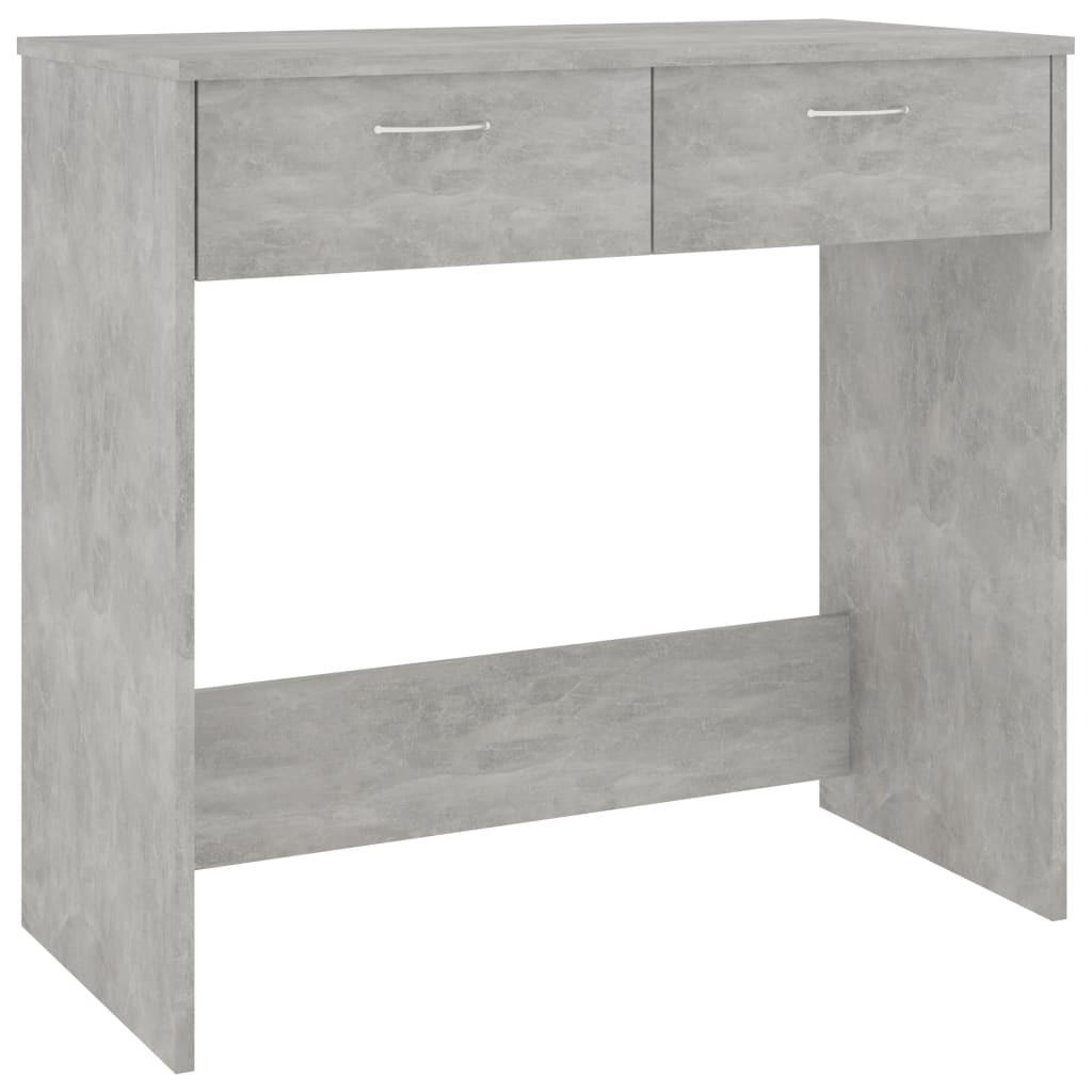 SCHREIBTISCH mit 2 Schubladen 80/40/75 cm aus Holzwerkstoff Betongrau - Hellgrau/Grau, Holz (40/80/75cm) - vidaXL