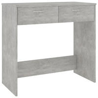SCHREIBTISCH mit 2 Schubladen 80/40/75 cm aus Holzwerkstoff Betongrau - Hellgrau/Grau, Holz (40/80/75cm) - vidaXL