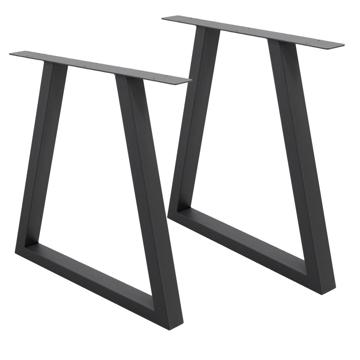 TISCHBEINE 2er Set 60 x 72 cm Anthrazit Trapezförmig - Dunkelgrau, Metall (60/8/72cm) - ECD-Germany