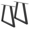 TISCHBEINE 2er Set 60 x 72 cm Anthrazit Trapezförmig - Dunkelgrau, Metall (60/8/72cm) - ECD-Germany