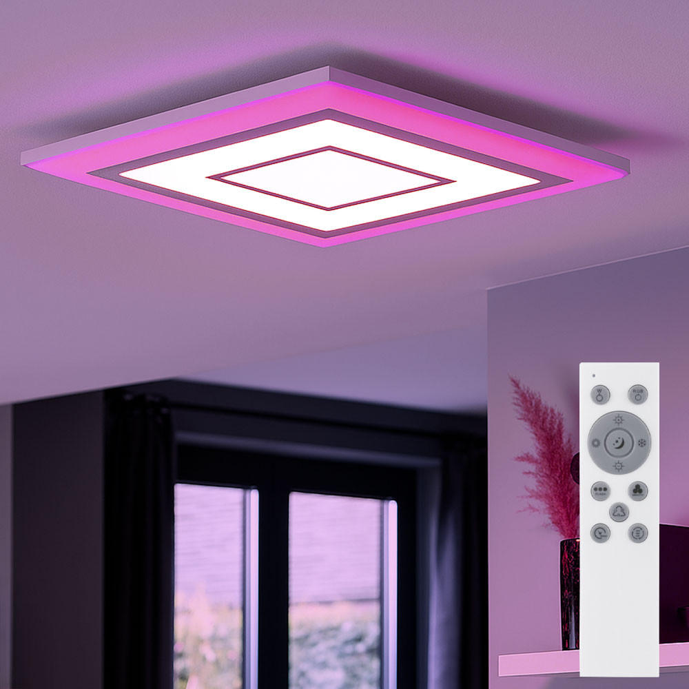 LED DECKENLEUCHTE ALBARCA RGB Weiß - Weiß, Metall (43.8/43.8/6.9cm)