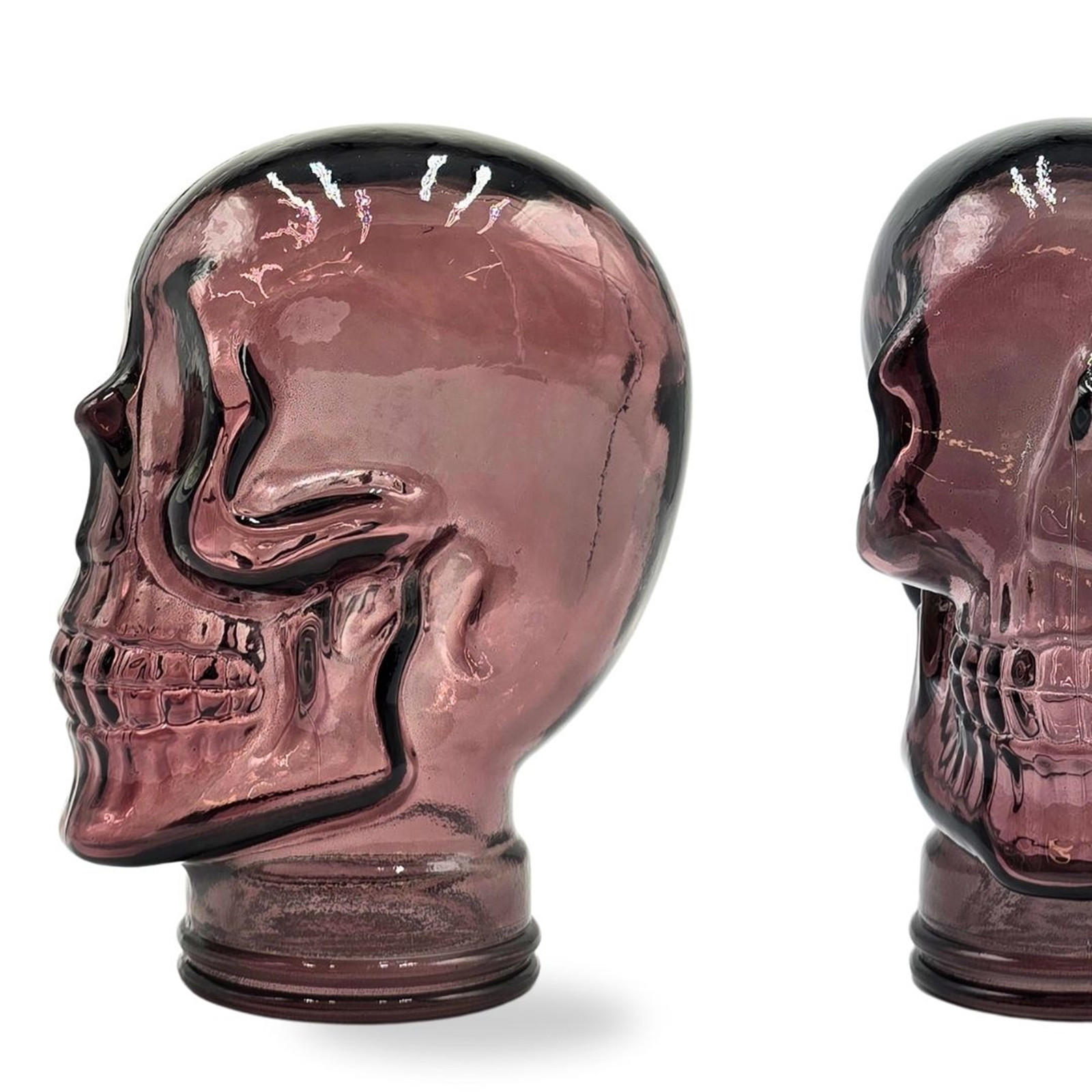 KOPFHÖRERSTÄNDER TOTENKOPF Glas T13 lila - Lila, Glas (19/26/19cm) - DESIGN DELIGHTS