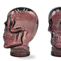 KOPFHÖRERSTÄNDER TOTENKOPF Glas T13 lila - Lila, Glas (19/26/19cm) - DESIGN DELIGHTS