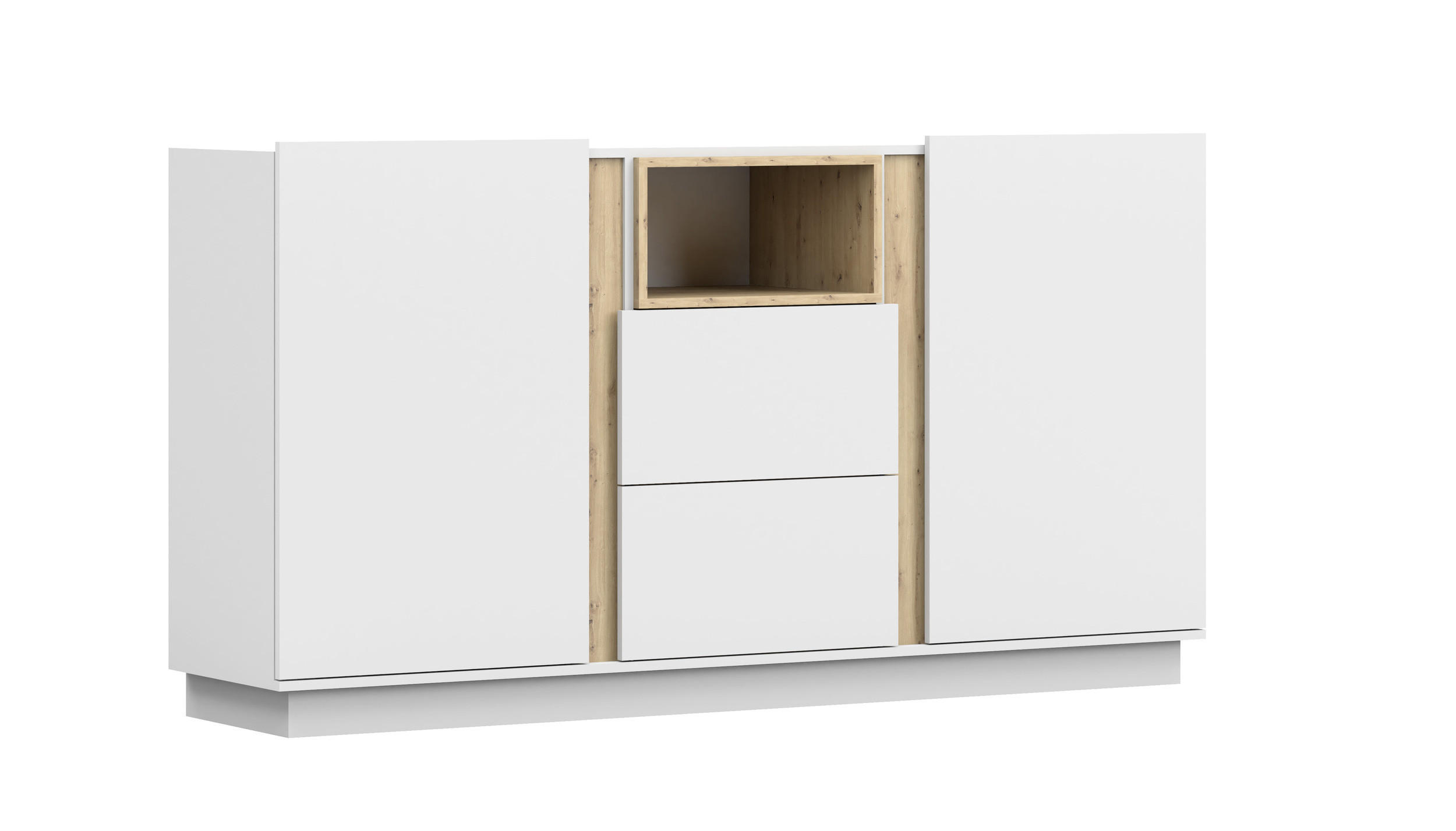 LOWBOARD - Kommode Reyla Weiß - Weiß, Holzwerkstoff (180/96/42cm) - Möblo