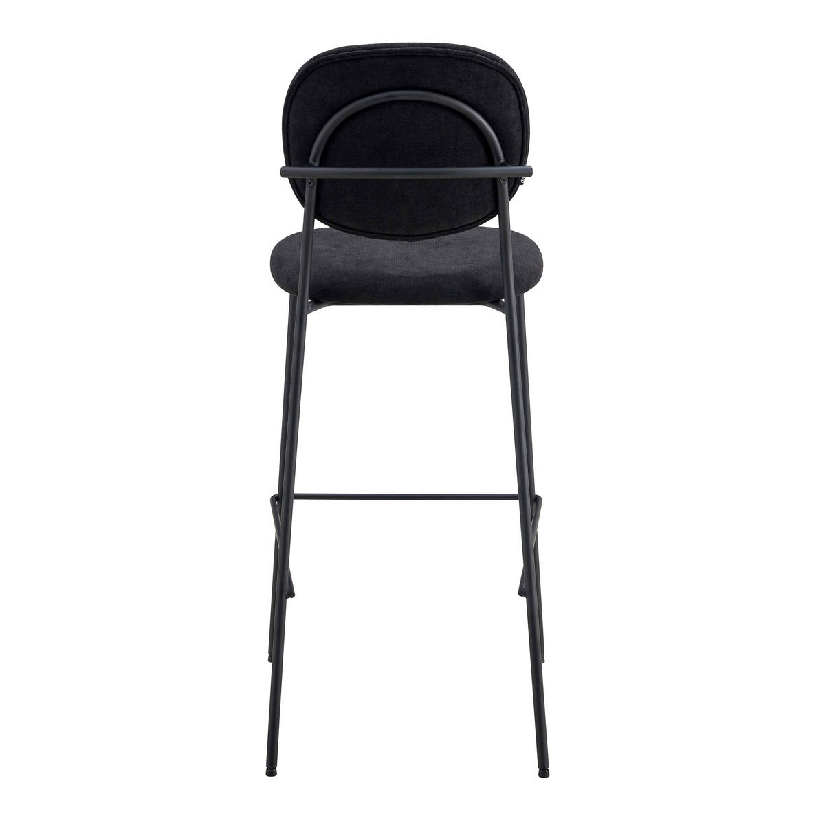 BARHOCKER 2-tlg., Schwarz - Schwarz, Textil (46/108/53cm) - Oviala
