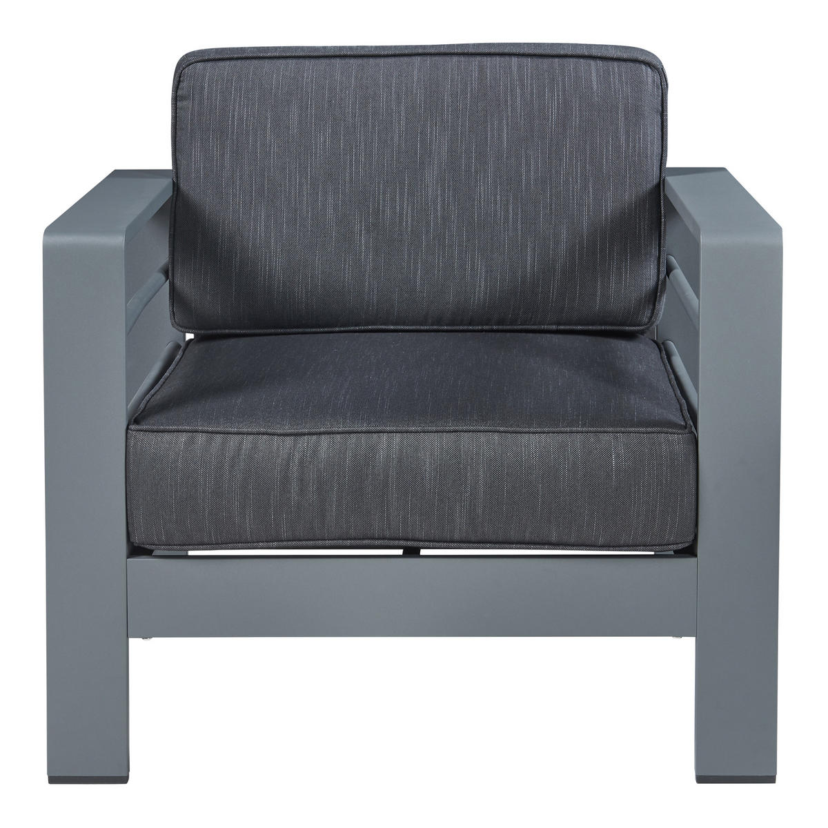 OUTDOOR-SESSEL Avise - Dunkelgrau/Anthrazit, Textil/Metall (81/62/70cm) - casa.pro