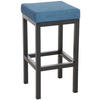 BARHOCKER KIEL Blau Stoff Stahl 85 cm Höhe - Blau, Metall (41/85/41cm) - DELUKE