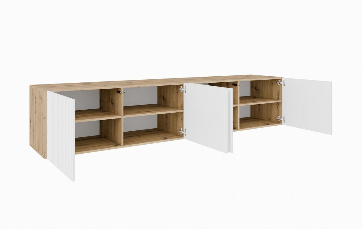 TV-SCHRANK NOE - Eiche Artisan/Weiß, Holzwerkstoff (200/41/40cm) - Meblini