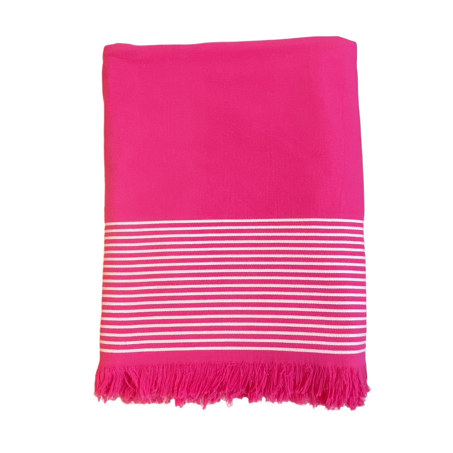 HAMAMTUCH mit Frotteefutter Paski Fuchsia 140x180 300g/m² - Pink, Textil (140/180cm) - LE COMPTOIR DE LA PLAGE