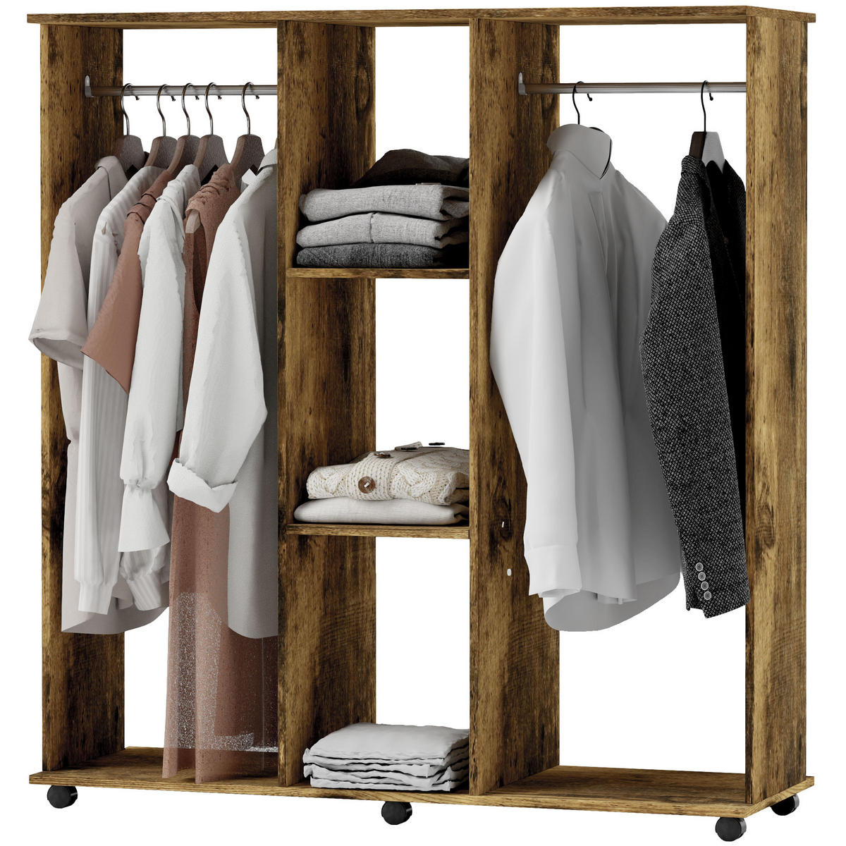 KLEIDERSCHRANK Braun 1 Stück - Braun, Holzwerkstoff (40/128/120cm) - GiPP