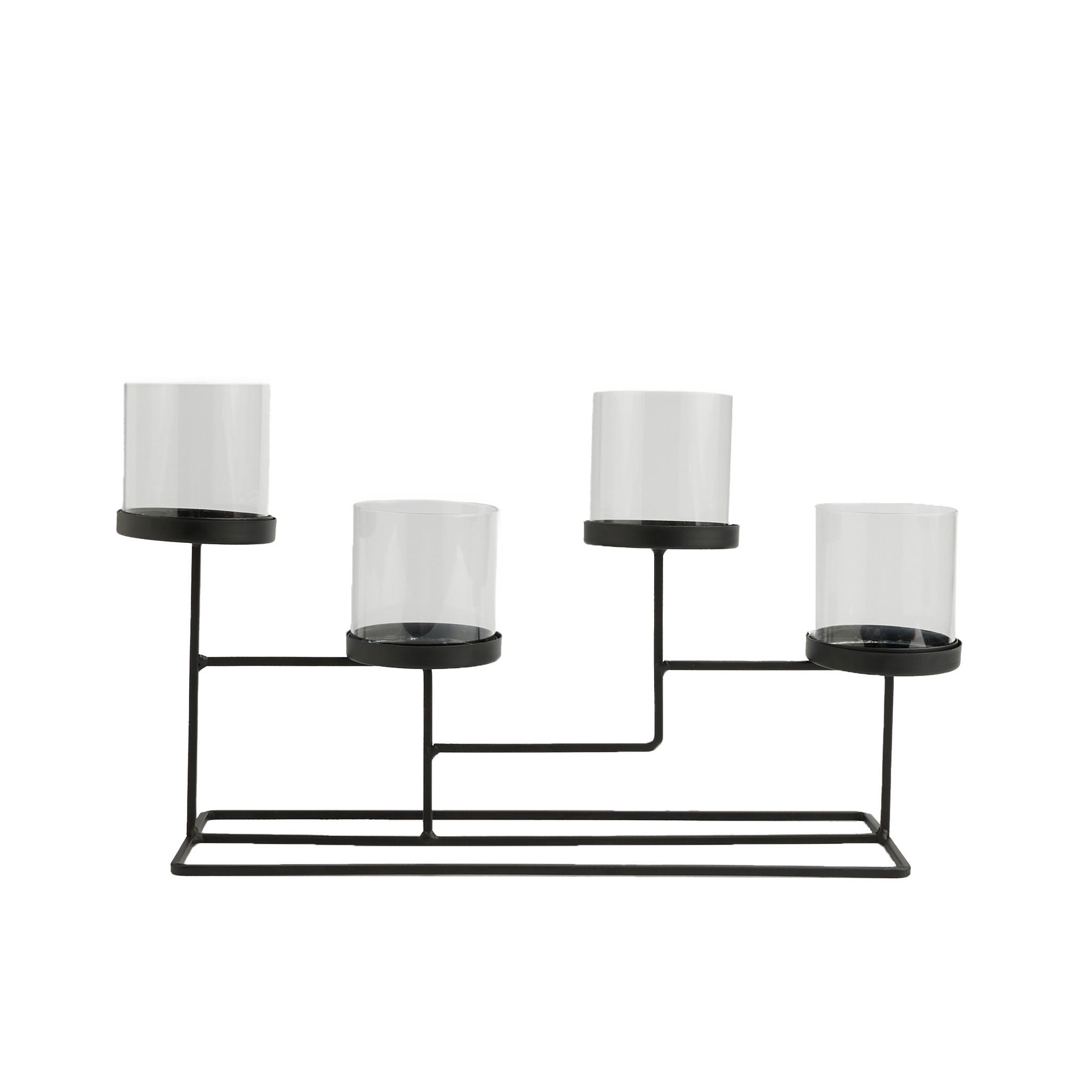 KERZENSTÄNDER Arczi - Schwarz, Metall (45/24/13cm) - home&you