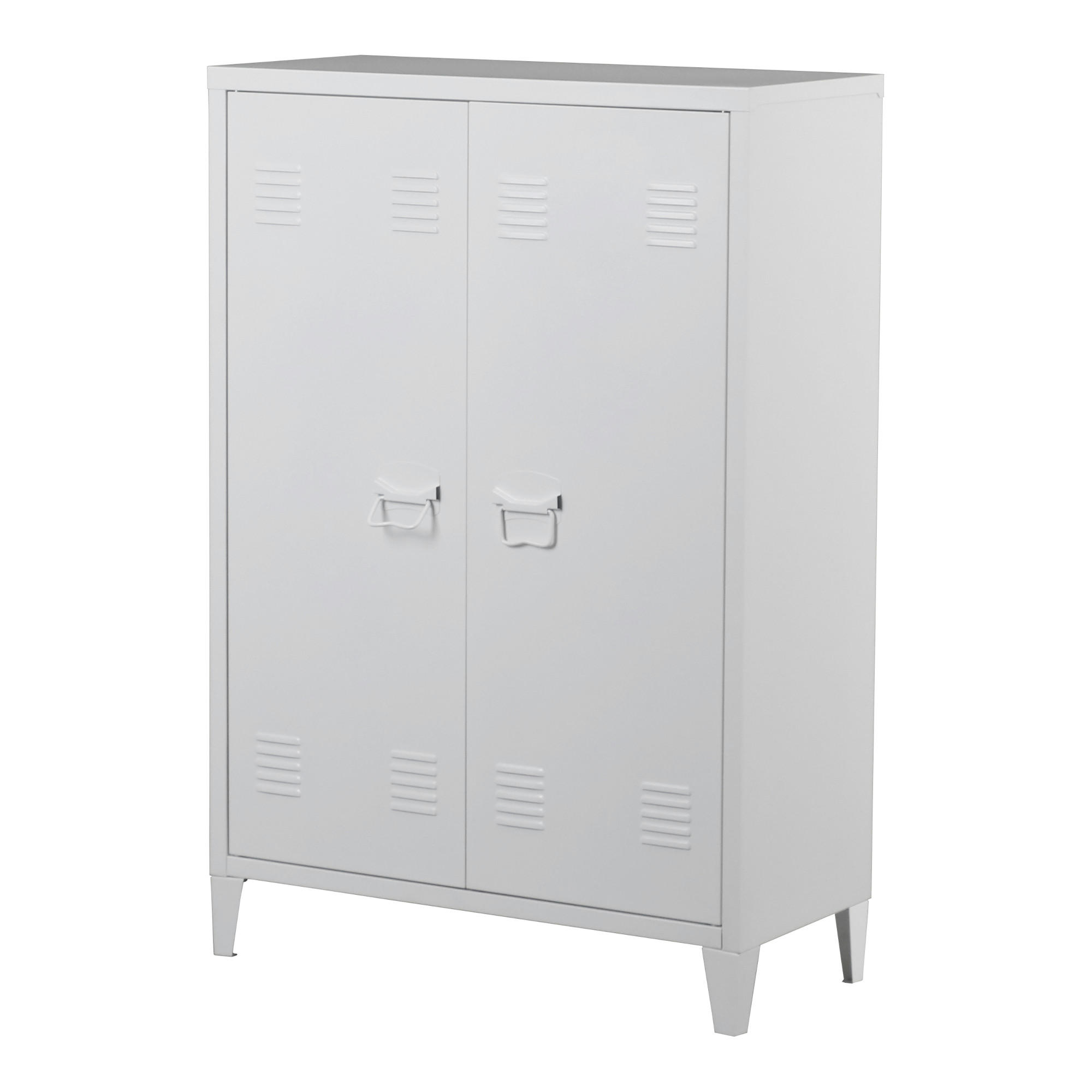 METALLSCHRANK Oripää - Weiß, Metall (75/110/33cm) - [en.casa]