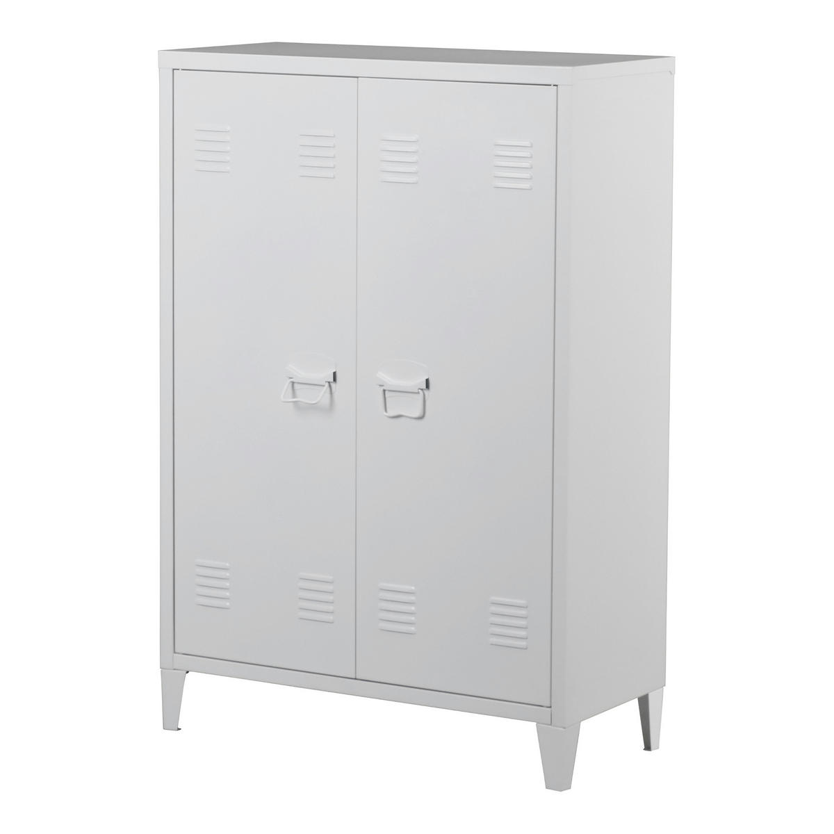 METALLSCHRANK Oripää - Weiß, Metall (75/110/33cm) - [en.casa]