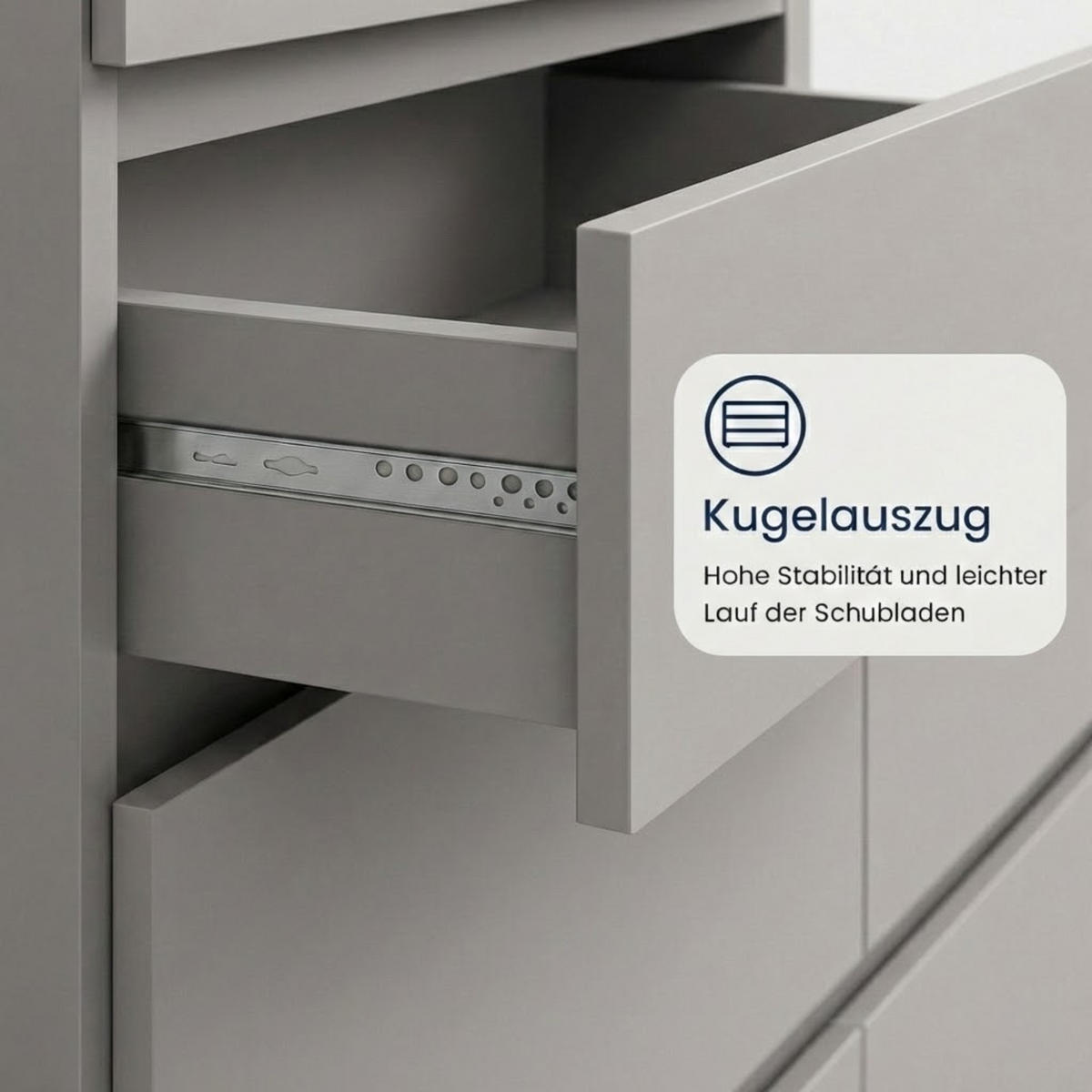 KOMMODE mit 4 Schubladen 80 cm breit in kaschmir - Kaschmir, Holzwerkstoff (80/100/50cm) - Home Collective