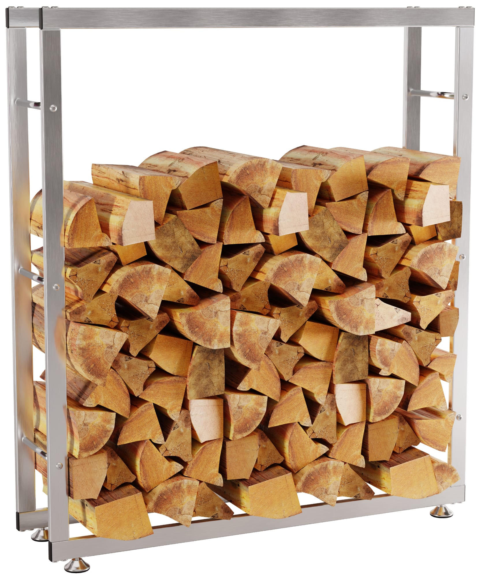 Deluke Kaminholzregal Edelstahl 125x100x25 cm