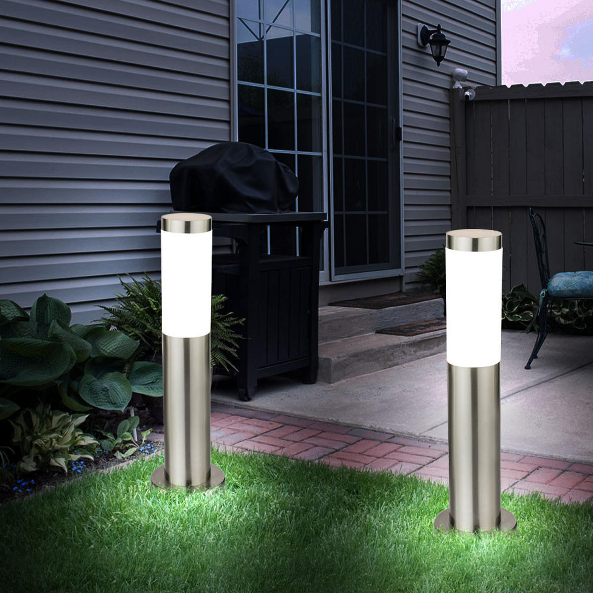 LED STEHLEUCHTE Silber Modern - Silberfarben, Metall (7.8/7.8/45cm) - Globo Lighting