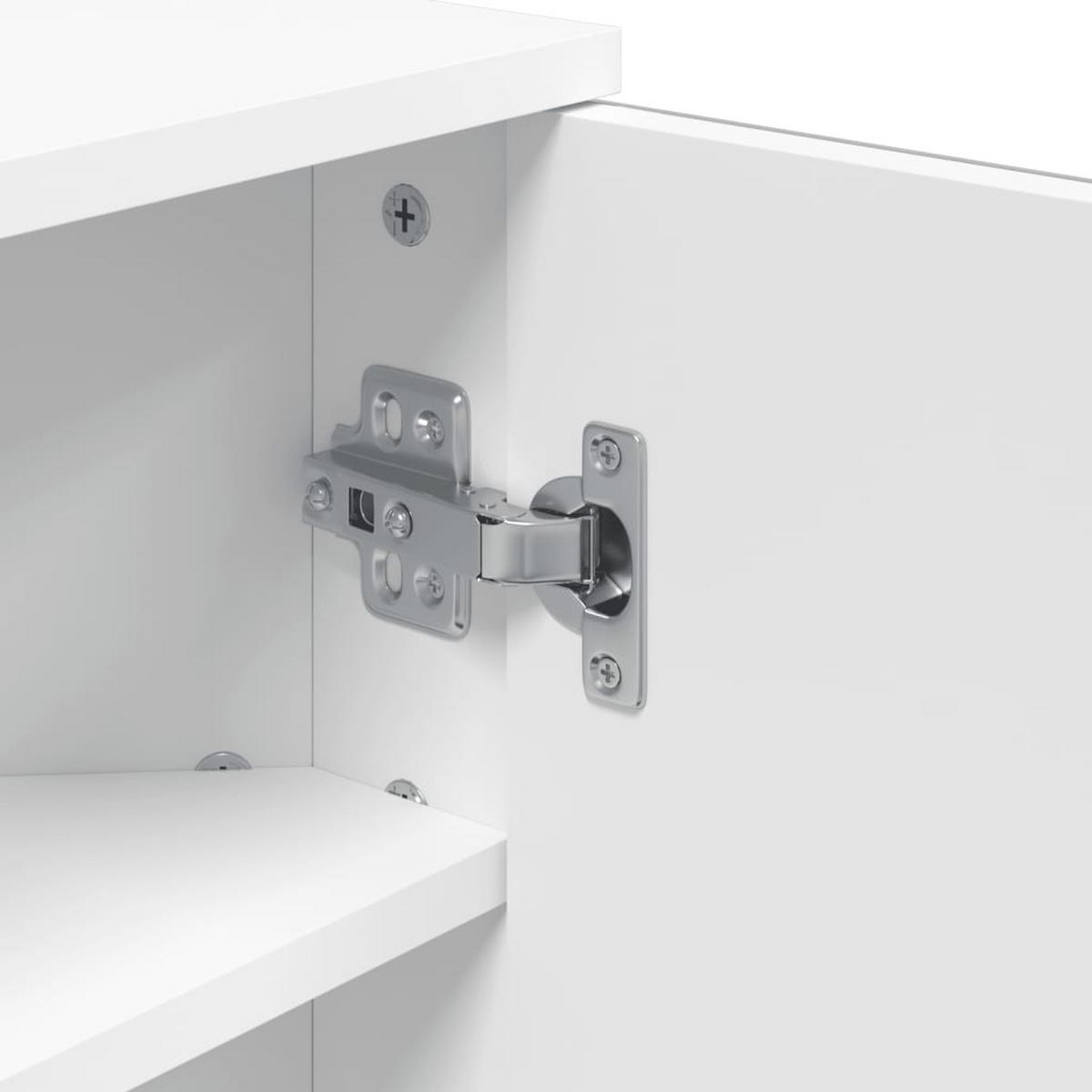 ECK-SPIEGELSCHRANK mit 3 Fächer, 30/24/60 cm, aus Holzwerkstoff, in Weiß - Weiß, Holz (24/60/30cm) - vidaXL