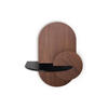 NACHTSTAND ALBA mit versteckter Aufbewahrung Oval - Walnussfarben/Schwarz, Holz (60/55/45cm) - Woodendot