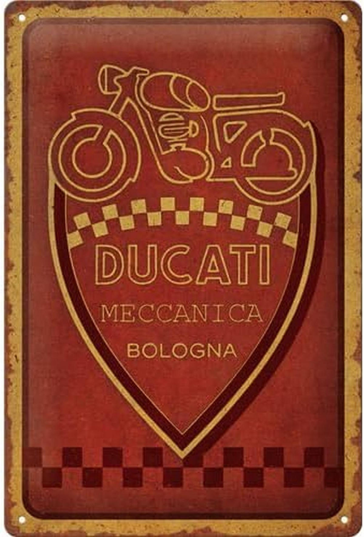 BLECHSCHILD 20/30 cm Ducati Meccanica Bologna - Multicolor, Metall (20/30/0.2cm) - Nostalgic-Art