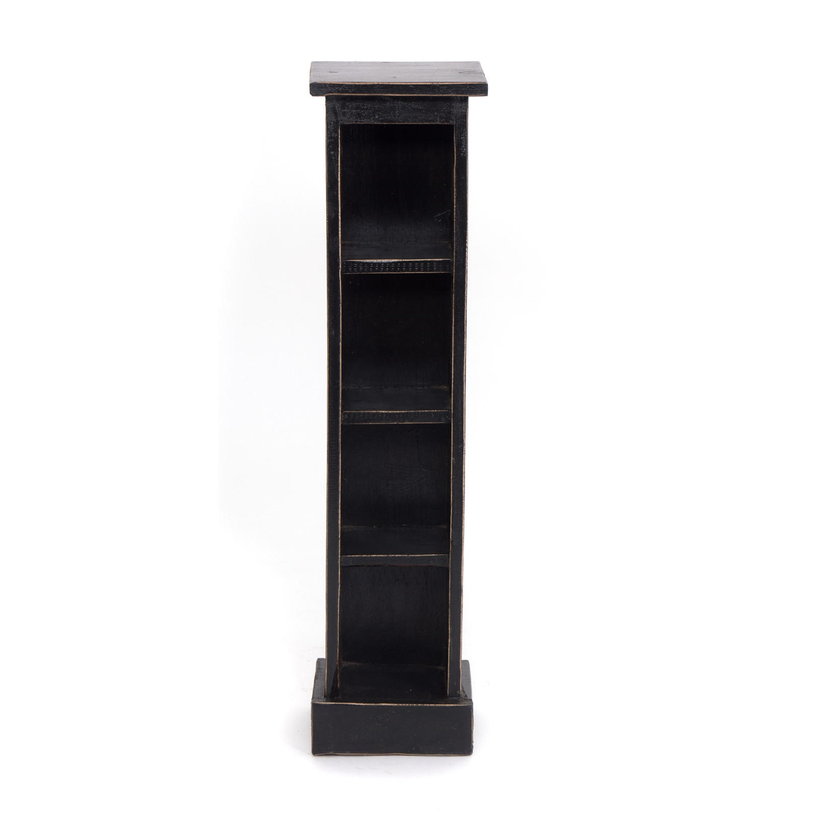 CD REGAL TOWER Mahagoni Massivholz, 4 Fächer 09 voodoo - schwarz - Schwarz, Holz (16/76/15cm) - DESIGN DELIGHTS