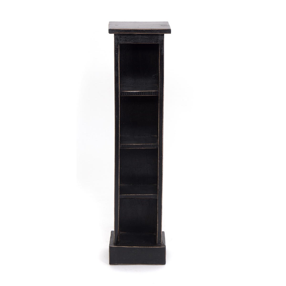 CD REGAL TOWER Mahagoni Massivholz, 4 Fächer 09 voodoo - schwarz - Schwarz, Holz (16/76/15cm) - DESIGN DELIGHTS