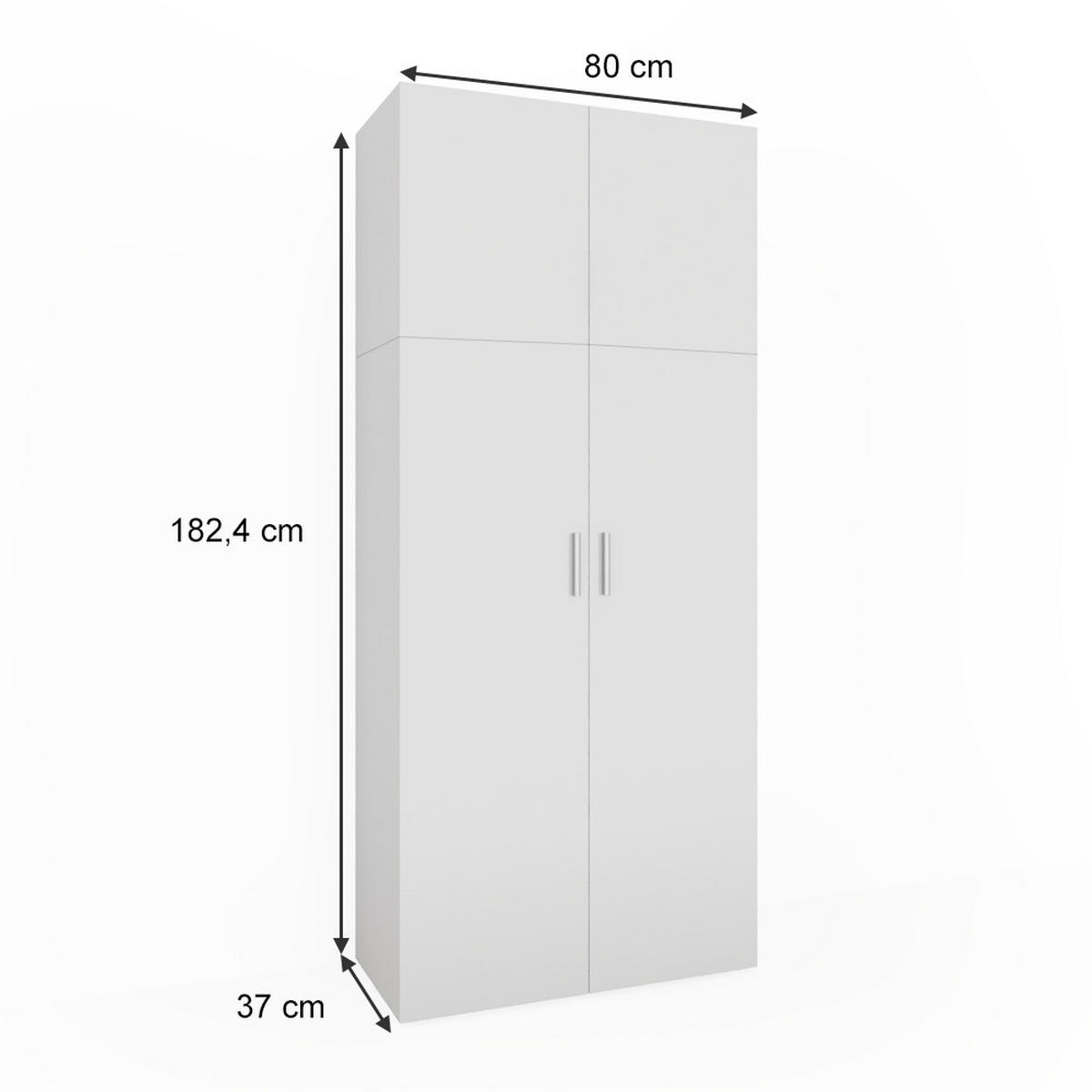 AKTENREGAL Frank Weiß 80 x 182.4 cm - Weiß, Holzwerkstoff (80/182.4/37cm) - Vicco