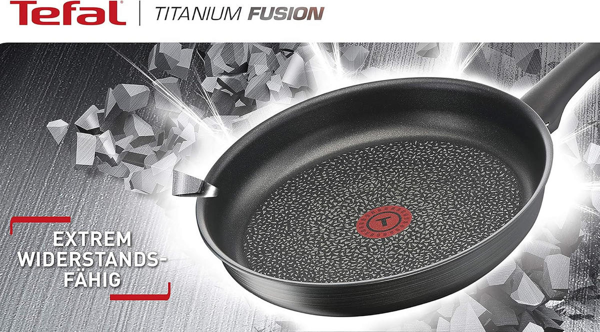 BRATPFANNE G12406 Titanium Fusion Schwarz 28cm - Schwarz, Keramik/Metall (28cm) - Tefal
