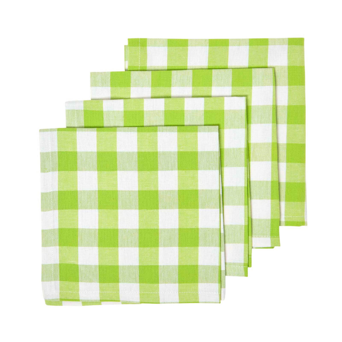 STOFFSERVIETTEN Vichy-Karo grün, 4er-Set 45/45 cm - Grün, Textil (45/45cm) - Homescapes