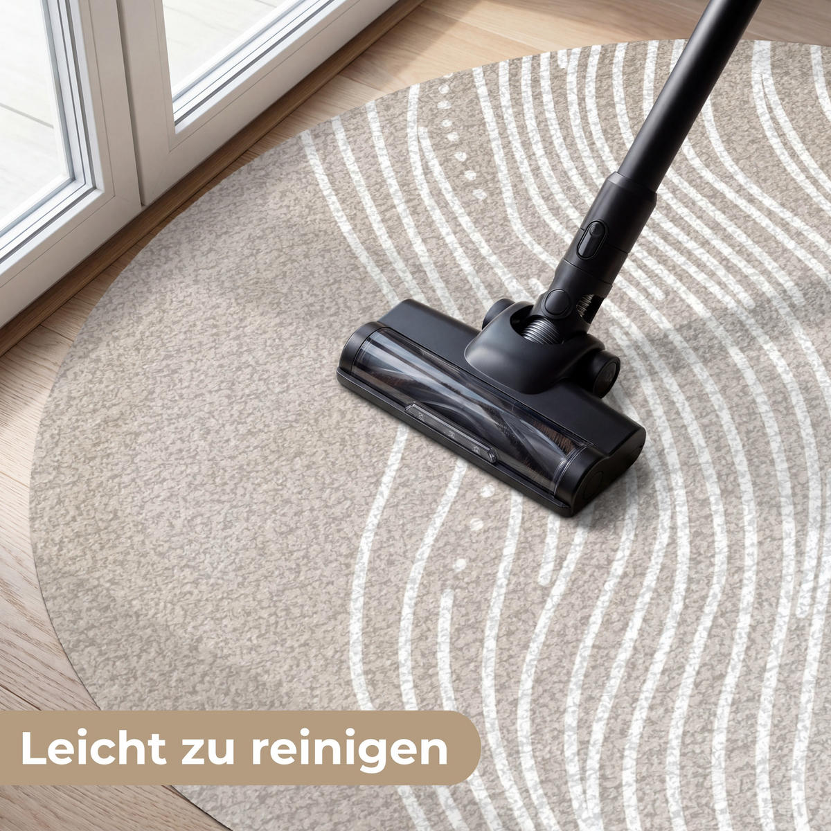 FUSSMATTE Wellenlinien - Fließend - Sandfarben Fußabtreter 120x120 cm - Beige, Kunststoff (120/120cm) - MuchoWow